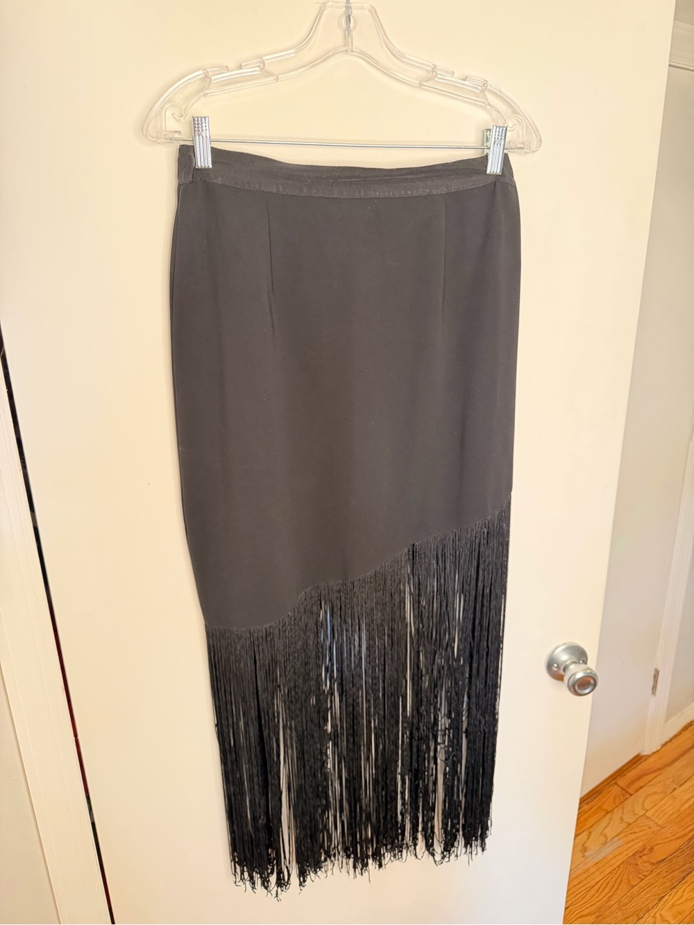 Sachin + Babi Black High-Low Fringe Skirt